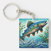 サーモンジャンピングモザイクフローラブルーグリーンピーチ