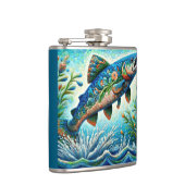 サーモンジャンピングモザイクフローラブルーグリーンピーチ フラスク (右)