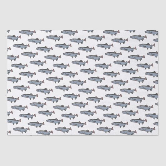 サーモンスイミングパターンPNW魚釣り魚ギフトラップ 薄葉紙 (正面)