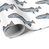 サーモンスイミングパターンPNW魚釣り魚ギフト ラッピングペーパー (ロールコーナー)