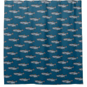 サーモンスイミングパターンPNW魚釣り魚 シャワーカーテン (正面)