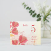 サーモンスタイリッシュピンク結婚チューリップの表番号 ポストカード (スタンド正面)
