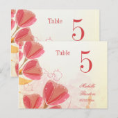 サーモンスタイリッシュピンク結婚チューリップの表番号 ポストカード (正面/裏面)