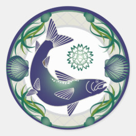 サーモンステッカー ラウンドシール