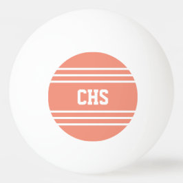 サーモンストライプカスタムのモノグラムボール 卓球ボール