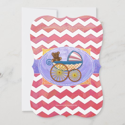 サーモンスワールベビー物 招待状 (正面)