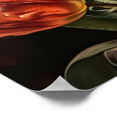 サーモンチューリップフラワーアートプリントポスター ポスター (角)