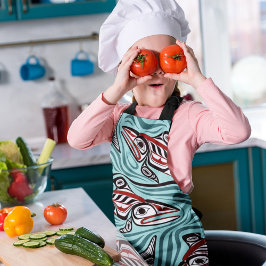 サーモンハイダアートスピリットパシフィックノースウエスト先住民 エプロン