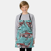 サーモンハイダアートスピリットパシフィックノースウエスト先住民 エプロン (着用した状態)