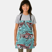 サーモンハイダアートスピリットパシフィックノースウエスト先住民 エプロン (インサイチュ)