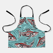 サーモンハイダアートスピリットパシフィックノースウエスト先住民 エプロン (正面)