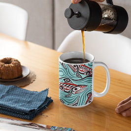 サーモンハイダアートスピリットパシフィックノースウエスト先住民 コーヒーマグカップ