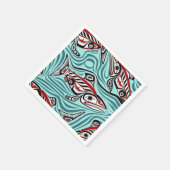サーモンハイダアートスピリットパシフィックノースウエスト先住民 スタンダードカクテルナプキン (角)