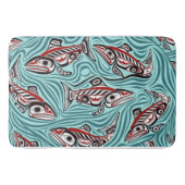 サーモンハイダアートスピリットパシフィックノースウエスト先住民 バスマット (正面)