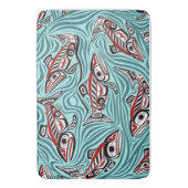 サーモンハイダアートスピリットパシフィックノースウエスト先住民 バスマット (正面縦)