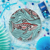 サーモンハイダアートスピリットパシフィックノースウエスト先住民 ペーパープレート (パーティー)