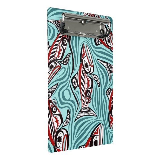 サーモンハイダアートスピリットパシフィックノースウエスト先住民 ミニクリップボード (アングル)