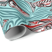 サーモンハイダアートスピリットパシフィックノースウエスト先住民 ラッピングペーパー (ロールコーナー)