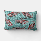 サーモンハイダアートスピリットパシフィックノースウエスト先住民 ランバークッション (裏面)