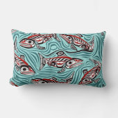 サーモンハイダアートスピリットパシフィックノースウエスト先住民 ランバークッション (正面)