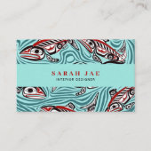 サーモンハイダアートスピリットパシフィックノースウエスト先住民 名刺 (正面)