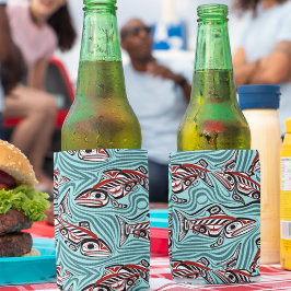 サーモンハイダアートスピリットパシフィックノースウエスト先住民 缶クーラー