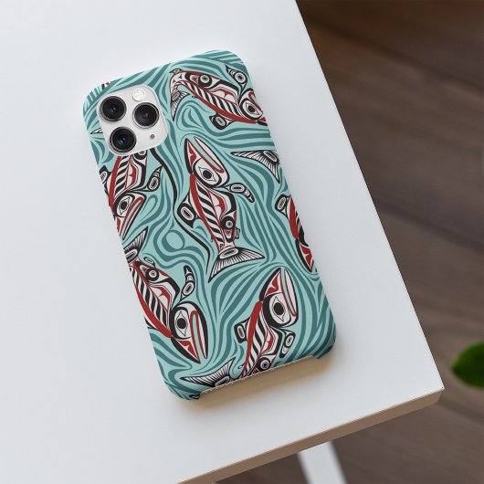 サーモンハイダアートスピリットパシフィックノースウエスト先住民 Case-Mate iPhoneケース