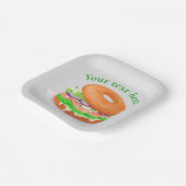 サーモンパーソナライズされたベーグル  ペーパープレート (傾斜あり)