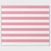 サーモンピンクおよび白く大きくストライプのな包装紙 ラッピングペーパー (フラット)