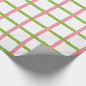 サーモンピンクおよび青リンゴ色の編まれた包装紙 ラッピングペーパー (角)