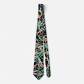 サーモンピンクとターコイズグリーン ネクタイ (正面)