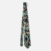 サーモンピンクとターコイズグリーン ネクタイ (裏面)