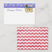 サーモンピンクのアドバイスマークが付いたかわいいママの名刺 アドバイスカード (正面/裏面)