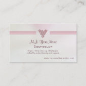 サーモンピンクのサテン一見のカウンセラー 名刺 (正面)