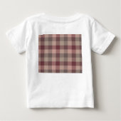 サーモンピンクのチェック柄 ベビーTシャツ (裏面)