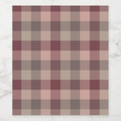 サーモンピンクのチェック柄 ワインラベル (シングルラベル)