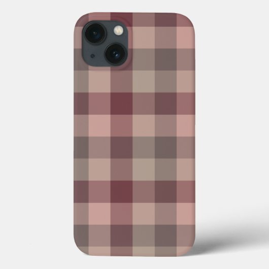 サーモンピンクのチェック柄 Case-Mate iPhoneケース (裏面)