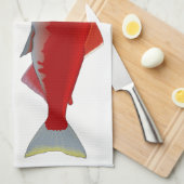 サーモンピンクの双生児 キッチンタオル (四つ折り)