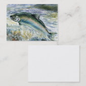 サーモンピンクの名刺のテンプレートの跳躍 名刺 (正面/裏面)