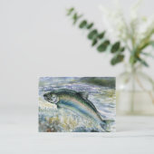 サーモンピンクの名刺のテンプレートの跳躍 名刺 (スタンド正面)