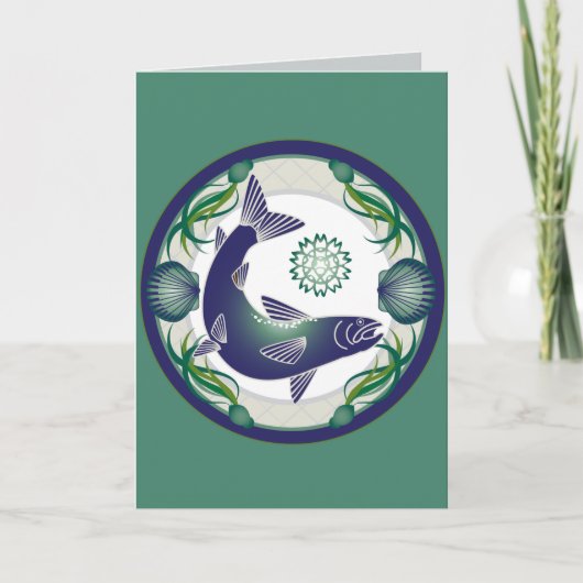 サーモンピンクの挨拶状 カード (正面)