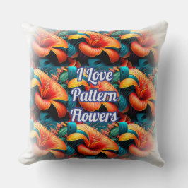 サーモンピンクの花のパターン クッション