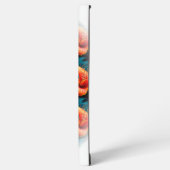 サーモンピンクの花のパターン SAMSUNG GALAXYケース (左側面)