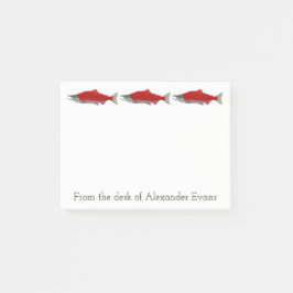 サーモンピンクの魚釣り ポストイット