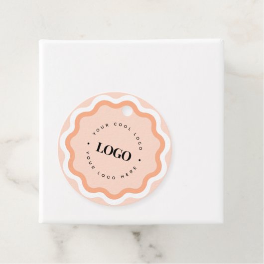 サーモンピンクウェーブスクワイグル小売りカスタムラベル フェイバータグ (インサイチュ)