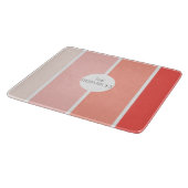 サーモンピンクカラーブロックモダンお尻チャルキュテリー カッティングボード (角)
