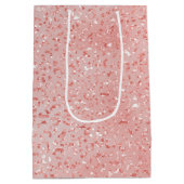 サーモンピンクグリッターヒョウ柄 ミディアムペーパーバッグ (裏面)