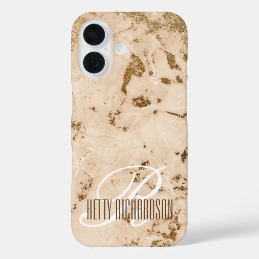 サーモンピンクグリッター大理石効果プレミアムデザイン Case-Mate iPhoneケース (裏面)