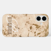 サーモンピンクグリッター大理石効果プレミアムデザイン Case-Mate iPhoneケース (裏面 (横))