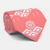 サーモンピンクグルーヴィ抽象芸術シェイプフォークアート ネクタイ (ロール)